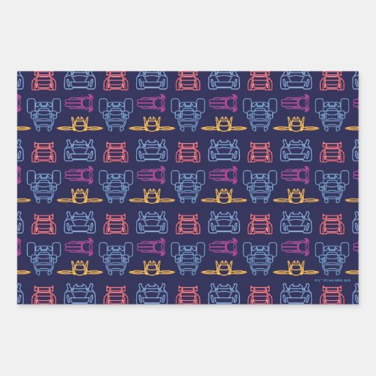 Batwheels™ Neon Kontur Muster Geschenkpapier Set (Vorderseite 2)