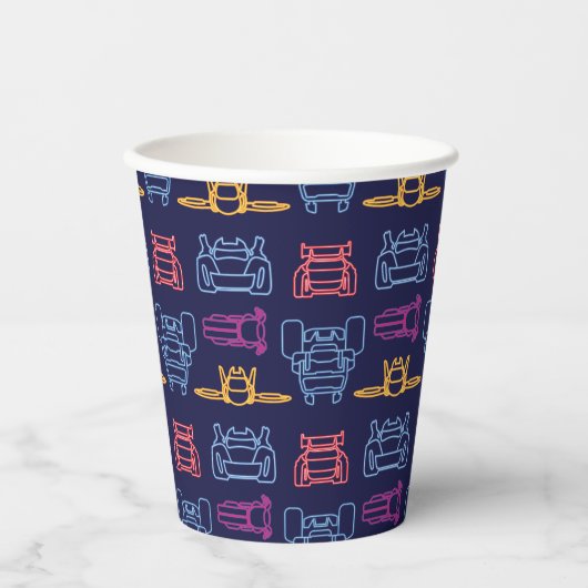 Batwheels™ Neon Kontur Muster Pappbecher (Vorderseite)