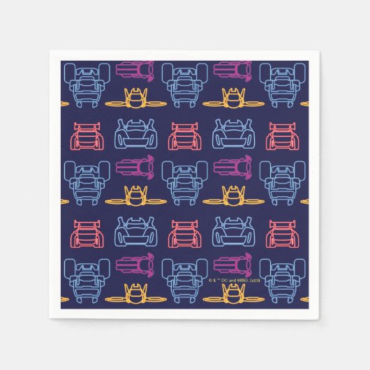 Batwheels™ Neon Kontur Muster Serviette (Vorderseite)