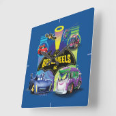 Batwheels™ Vs Legion of Zoom Quadratische Wanduhr (Winkel)