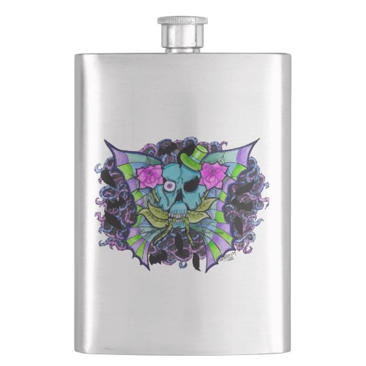 Batwing Skull Premium-Flasche Flachmann (Vorderseite)