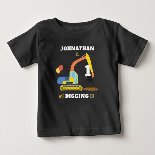 Bau 1. Geburtstag Baby T-shirt (Vorderseite)