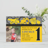 Bau 1. Geburtstag Einladung (Stehend Vorderseite)