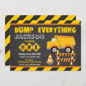 Bau 1. Geburtstag Einladungskarte Einladung (Vorne/Hinten)