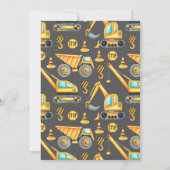 Bau 1. Geburtstag Party Dump Truck Digger Einladung (Rückseite)