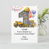 Bau 1. Geburtstag Party Einladung (Stehend Vorderseite)