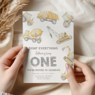 Bau 1. Geburtstag Party Einladung