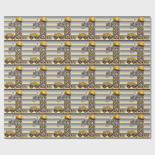 Bau 1. Geburtstag Party Geschenkpapier (Flach)