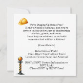 Bau 1. Geburtstag Party Save The Date (Rückseite)