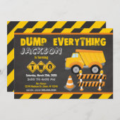 Bau 2. Geburtstag Einladung Chalkboard (Vorne/Hinten)