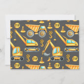 Bau 2. Geburtstag Foto Dump Truck Digger Einladung (Rückseite)