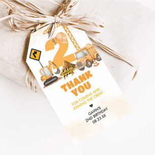 Bau 2. Geburtstag Gastgeschenk Tags Geschenkanhänger