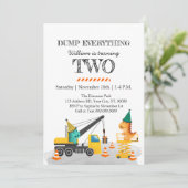 Bau 2. Geburtstag Party, Dinosaur Thema Einladung (Stehend Vorderseite)