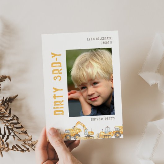 Bau 3. Foto Geburtstagsfeier Einladung