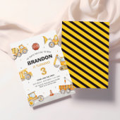 Bau 3. Geburtstag Einladung