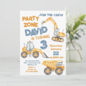 Bau 3. Geburtstag Party Einladung (Stehend Vorderseite)