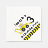 Bau 3. Geburtstag Party Kids Papierservietten (Vorderseite)