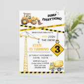 Bau 3. Geburtstagsfeier Einladung (Stehend Vorderseite)