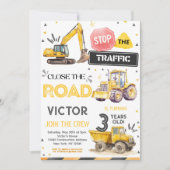 Bau 3. Geburtstagsfeier Einladung (Vorderseite)