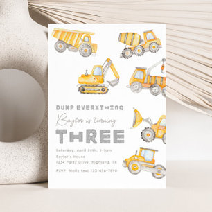 Bau 3. Geburtstagsfeier Einladung