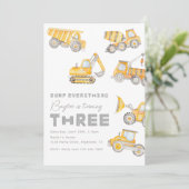 Bau 3. Geburtstagsfeier Einladung (Stehend Vorderseite)