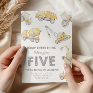 Bau 5. fünfte Geburtstagsparty Einladung