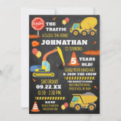 Bau 5. Geburtstag Einladung (Vorderseite)