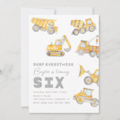 Bau 6. Geburtstagsfeier Einladung (Vorderseite)