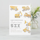 Bau 6. Geburtstagsfeier Einladung (Stehend Vorderseite)