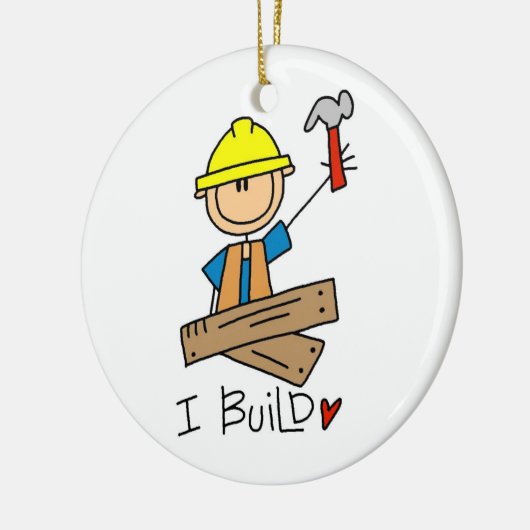 Bau-Arbeitskraft errichte ich T - Shirts und Keramik Ornament (Links)