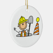 Bau-Arbeitskraft in den Einsteigeloch-T - Shirts Keramikornament (Rechts)