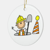 Bau-Arbeitskraft in den Einsteigeloch-T - Shirts Keramikornament (Links)