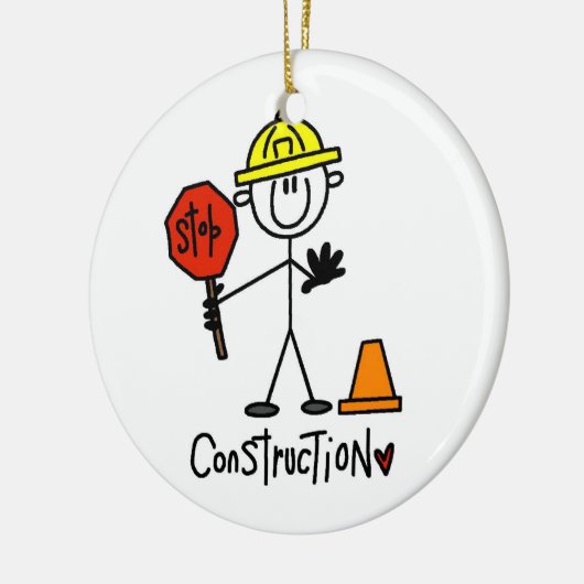 Bau-Arbeitskraft-Strichmännchen Keramikornament (Links)