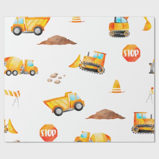 Bau auf Weiß Geschenkpapier (Flach)