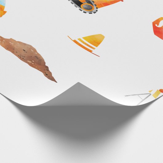 Bau auf Weiß Geschenkpapier (Ecke)