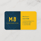 Bau-/Auftragnehmerkarte Visitenkarte (Rückseite)