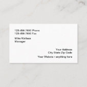 Bau-Ausrüstungsverleih-Service Visitenkarte (Rückseite)