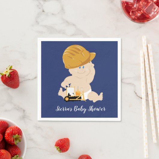 Bau Baby Boy Dusche Custom Napkins Serviette (Beispiel)