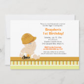 Bau Baby Custom 1. Geburtstag Einladung (Vorderseite)