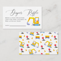 Bau-Baby-Duschdusche-Windeln Raffle Ticket