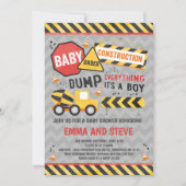 Bau Baby Dusche Einladung LKW Dusche (Vorderseite)