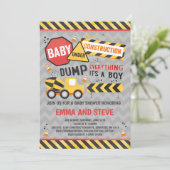 Bau Baby Dusche Einladung LKW Dusche (Stehend Vorderseite)