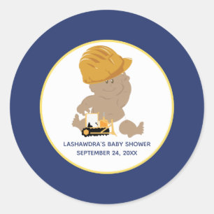 Bau-Baby-Duschen-Bevorzugungs-Aufkleber Runder Aufkleber