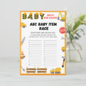 Bau Baby Duschgel - Bearbeitbarer Name - Einladung (Stehend Vorderseite)