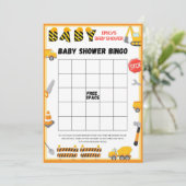 Bau Baby Duschgel - Bearbeitbarer Name - Einladung (Stehend Vorderseite)