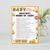 Bau Baby Duschgel - Bearbeitbarer Name - Einladung (Stehend Vorderseite)