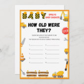 Bau Baby Duschgel - Bearbeitbarer Name - Einladung (Vorne/Hinten)