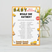 Bau Baby Duschgel - Bearbeitbarer Name - Einladung (Stehend Vorderseite)