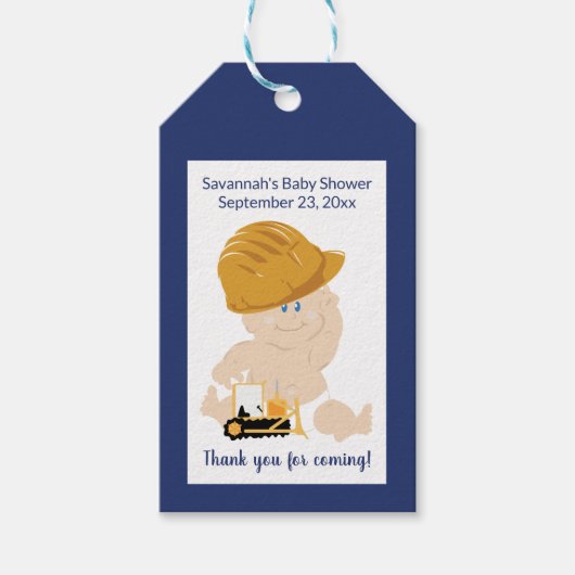 Bau-Baby-Duschgiftmarke Geschenkanhänger (Vorderseite)