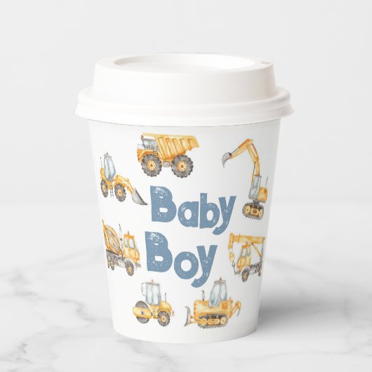 Bau Baby-Duschkabine LKW Party Pappbecher (Vorderseite)